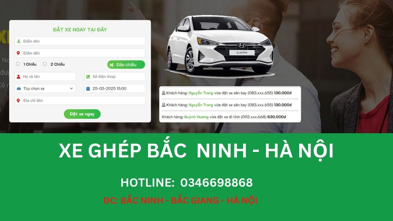 Xe ghép Hà Nội Hiệp Hòa Bắc Giang